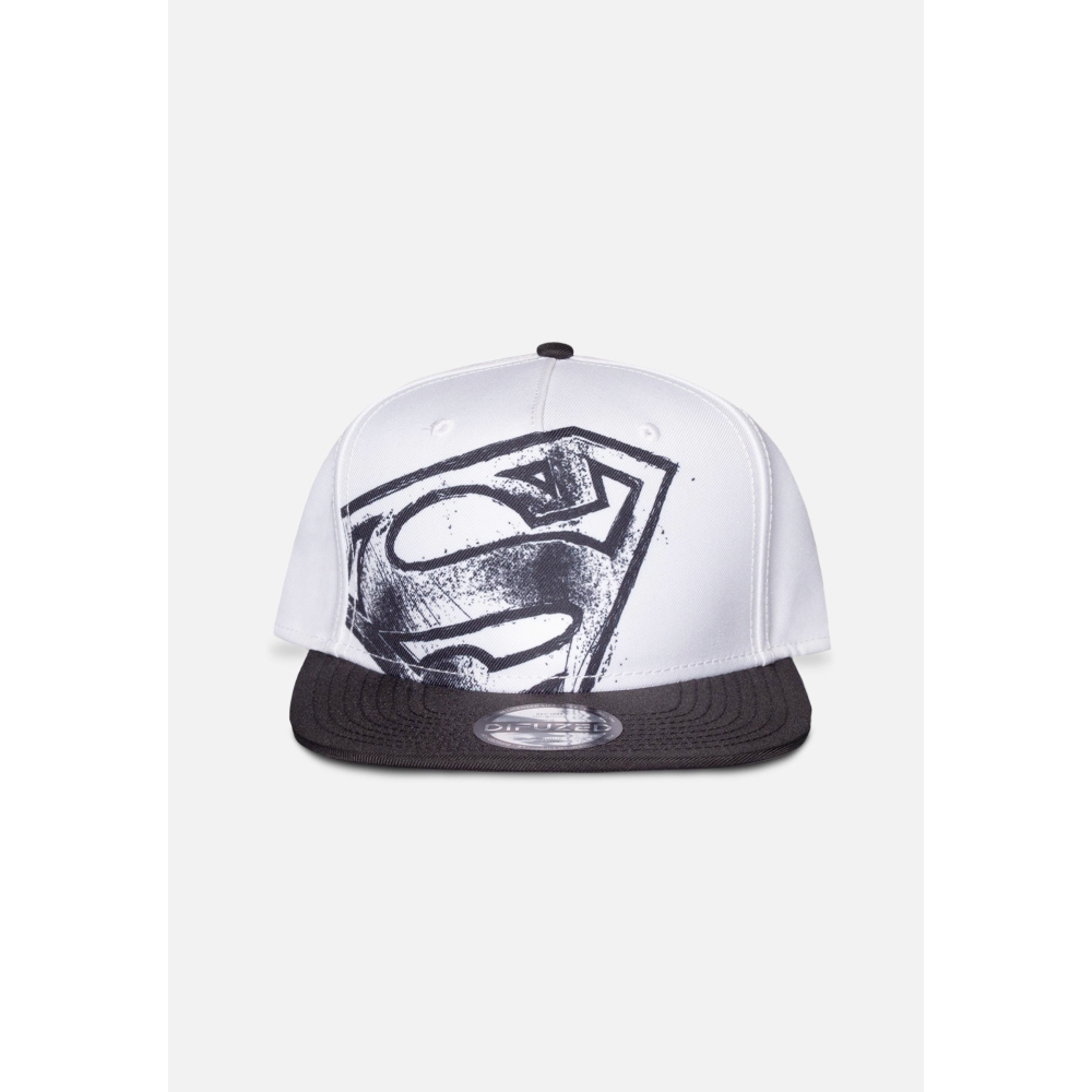 DC Comics Superman - Graffiti Logo Casquette Snapback - Blanc/Noir